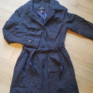 London fog polka-dot trench coat size small like new